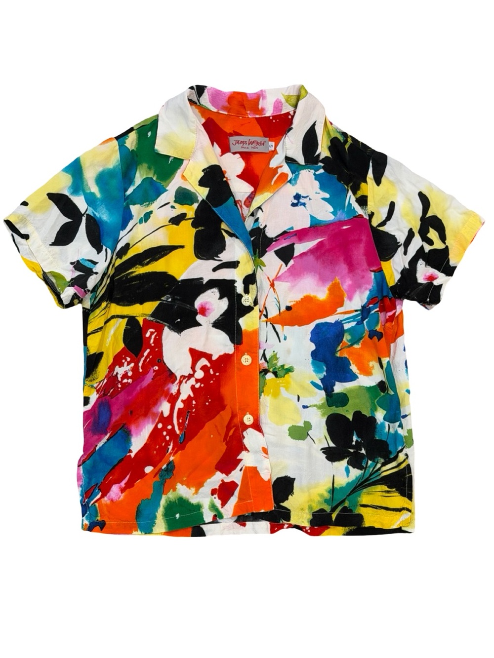 Vintage Jams World Hawaiian Print Camp Shirt